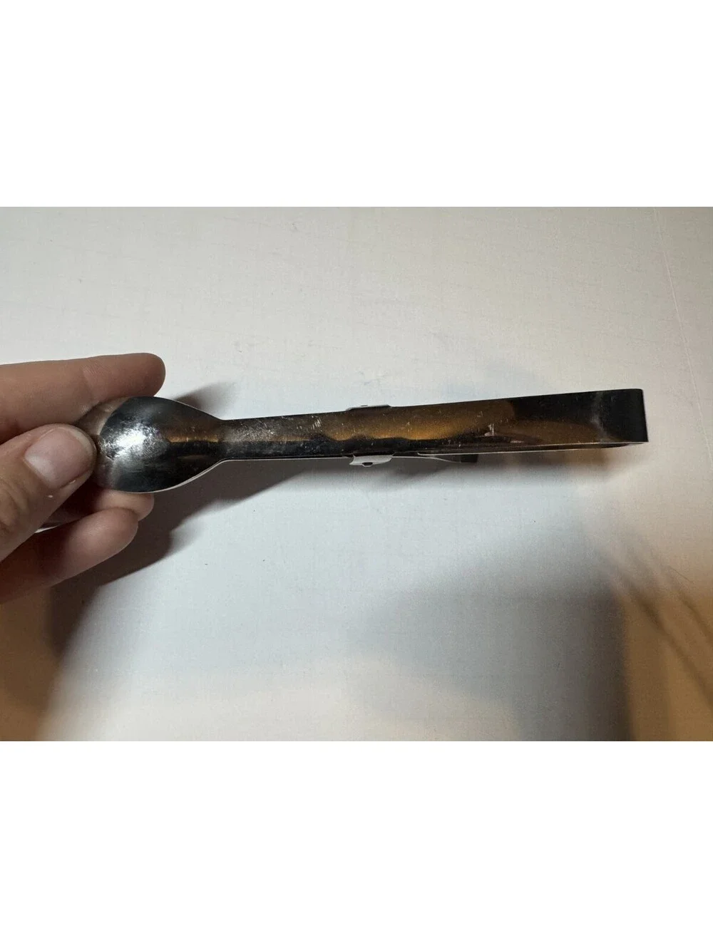 Pampered Chef Stainless Steel Double Spoon Serving Tongs Etched Retired 6.25